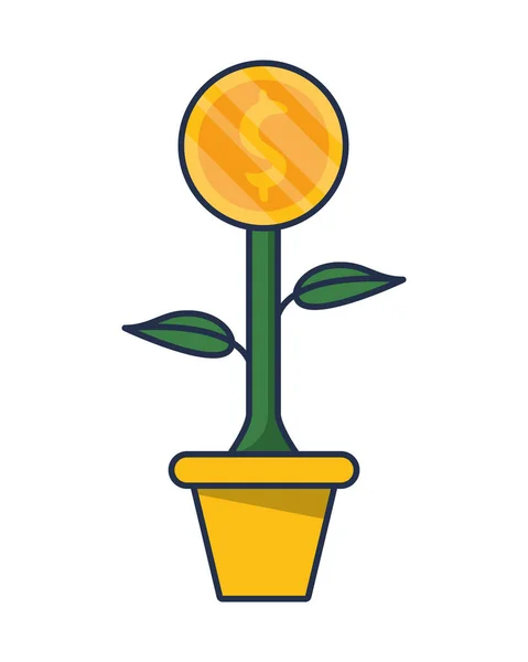 Maison plante pièce isolé icône — Image vectorielle