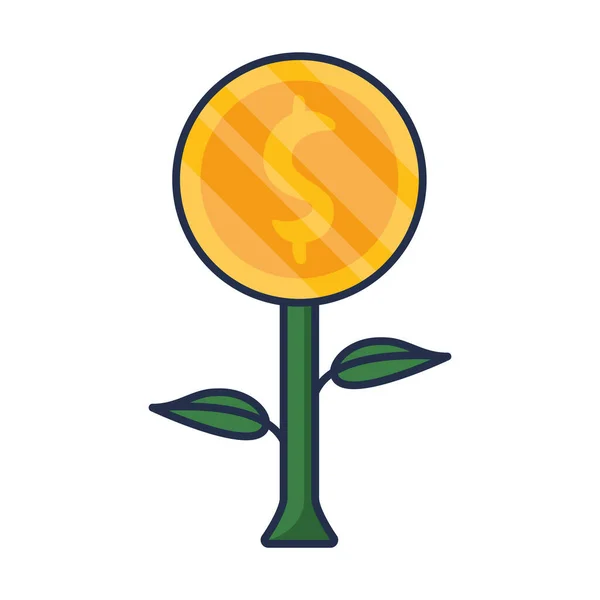 Ikona rostlinných mincí — Stockový vektor