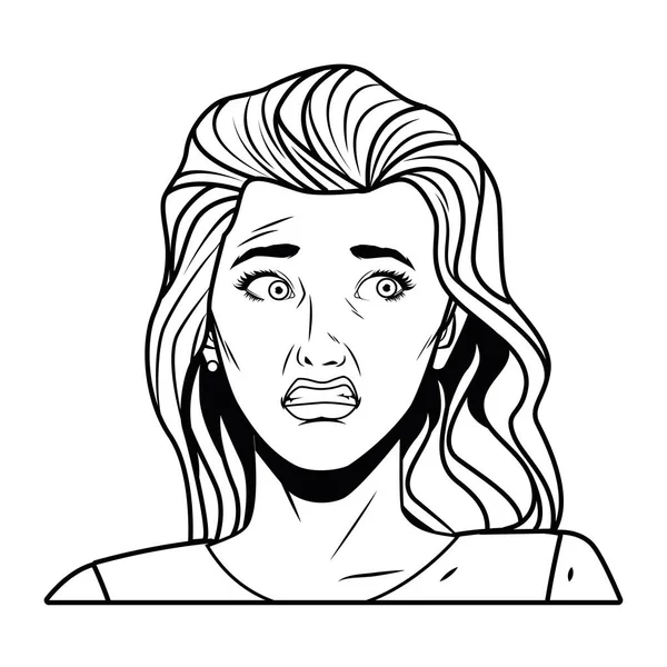 Ung kvinna kvinnlig avatar karaktär — Stock vektor