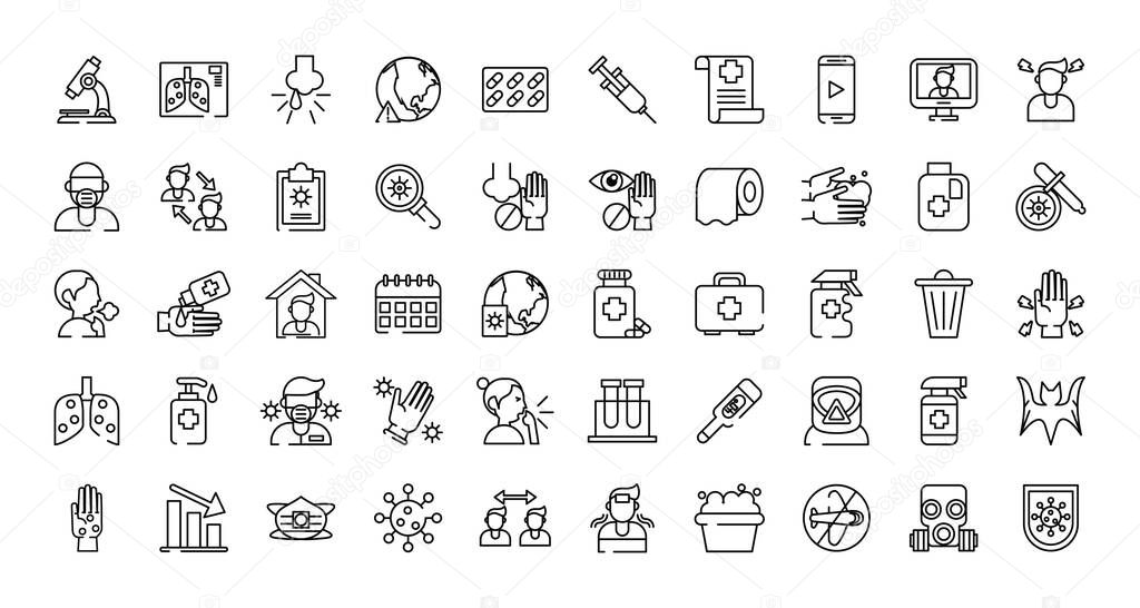 bundle of covid19 set icons