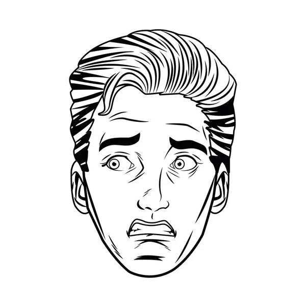 Genç adam baş avatar karakter — Stok Vektör