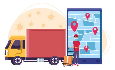 covid19 parçacıkları ile çevrimiçi kamyon teslimatı