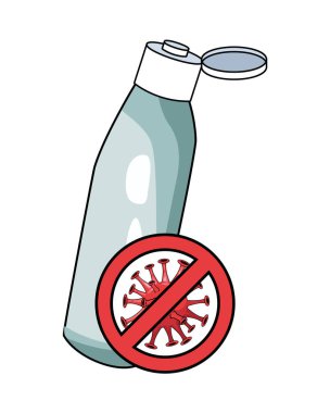 Antibakteriyel şişedeki Covid19 sinyalini durdur.