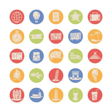 Tatil paketleri simgeler ayarlar