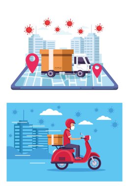 covid19 parçacıkları ile çevrimiçi dağıtım hizmeti