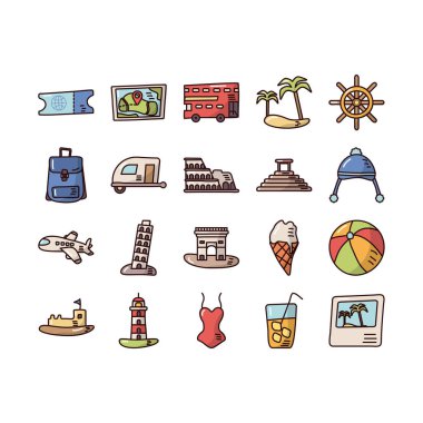 Tatil paketleri simgeler ayarlar