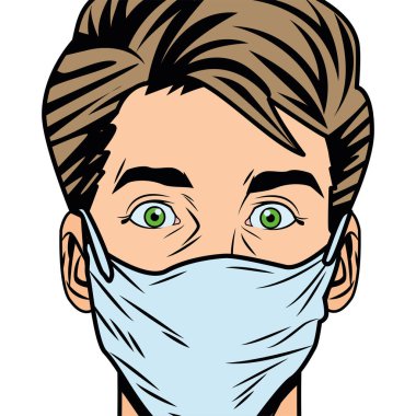 İş adamı kafası, yüz maskesi tarzı pop sanatını kullanıyor