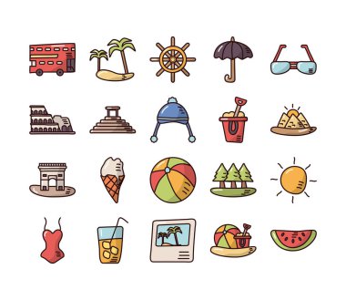 Tatil paketleri simgeler ayarlar