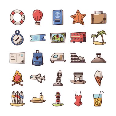 Tatil paketleri simgeler ayarlar