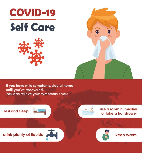 Covid19 инфографика с самообслуживанием — стоковый вектор