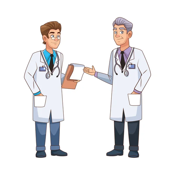 Médicos profissionais ícones personagens avatar — Vetor de Stock