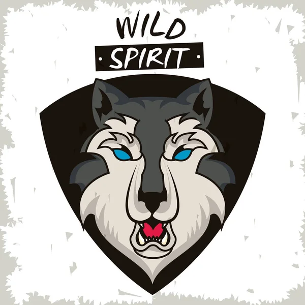 Wilder Wolf Geist kreatives Design — Stockvektor
