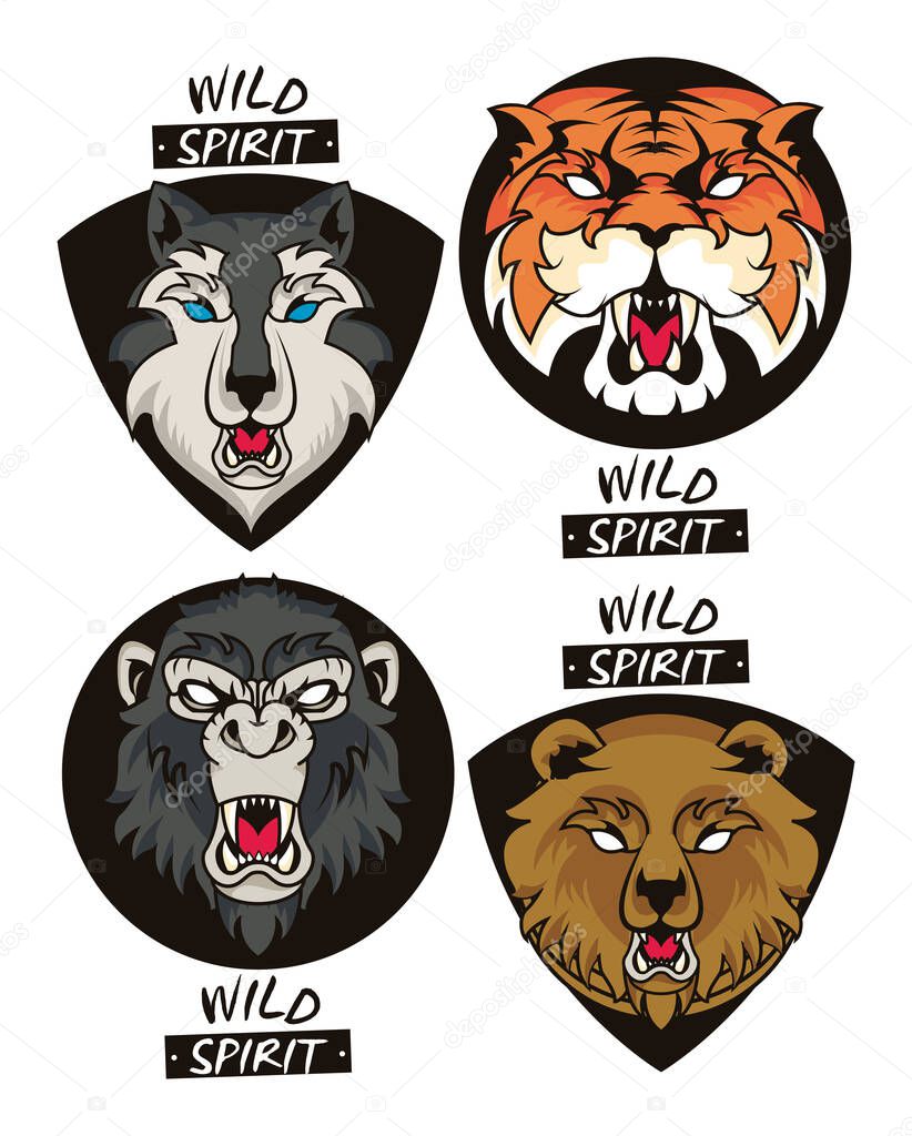 wild animals spirit creative design