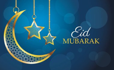 Ramazan Kareem kutlaması Yıldızlar ve ay asılı