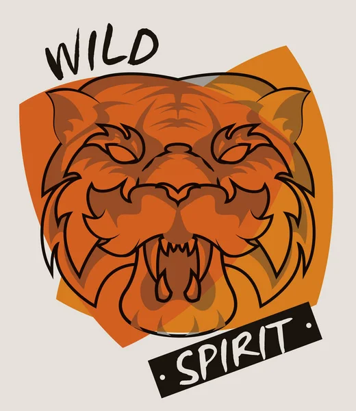 Wilder Tiger Geist kreatives Design — Stockvektor