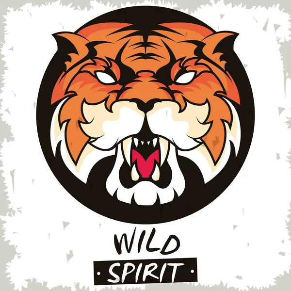 Wilder Tiger Geist kreatives Design — Stockvektor