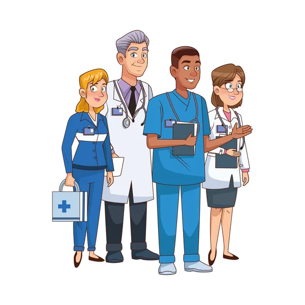 Profesionales del personal médico personal personajes — Vector de stock