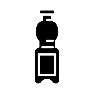 Plastik şişe su silueti tarzı simge