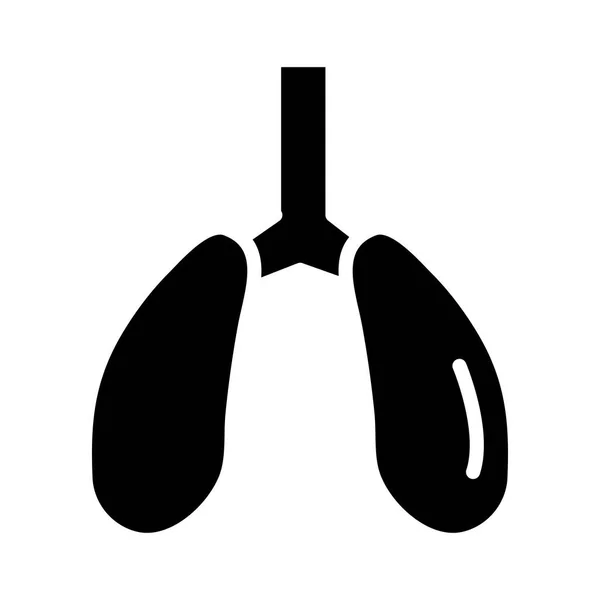 Pulmão órgão humano ícone estilo silhueta — Vetor de Stock