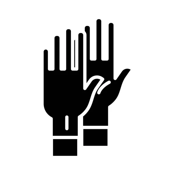 Hand mit OP-Handschuhen Silhouette Stil — Stockvektor
