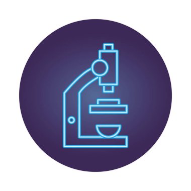 mikroskop laboratuvar neon biçimi simgesi