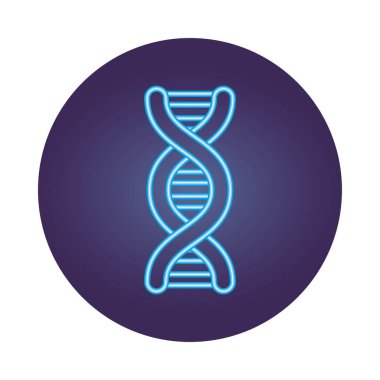 DNA molekülü neon biçimi simgesi