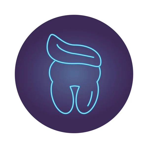 Teeth human neon style icon — Stock Vector