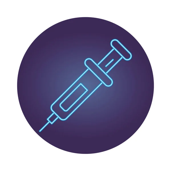 Geneesmiddel injectie drug neon stijl icoon — Stockvector