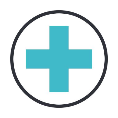 tıbbi haç sembolü izole edilmiş simge