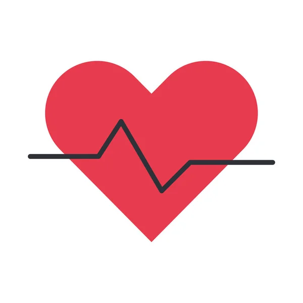 Heart cardio flat style icon — ストックベクタ