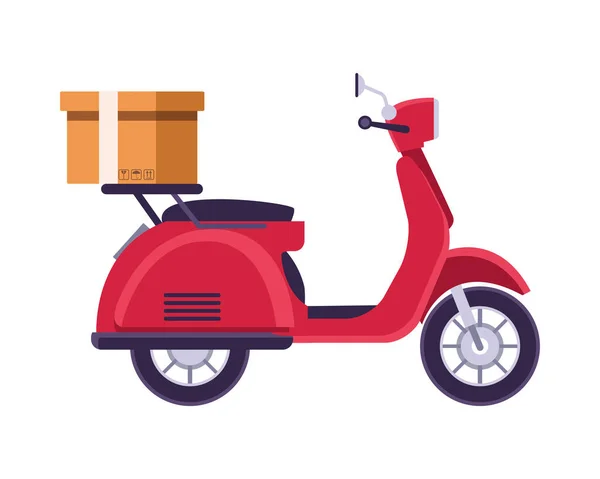 Dodávka skútr motocykl izolované ikony — Stockový vektor