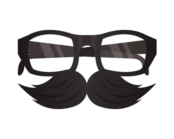 Manliga mustasch och glasögon tillbehör — Stock vektor