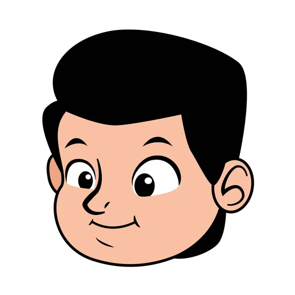 かわいい男の子の頭のキャラクター — ストックベクタ