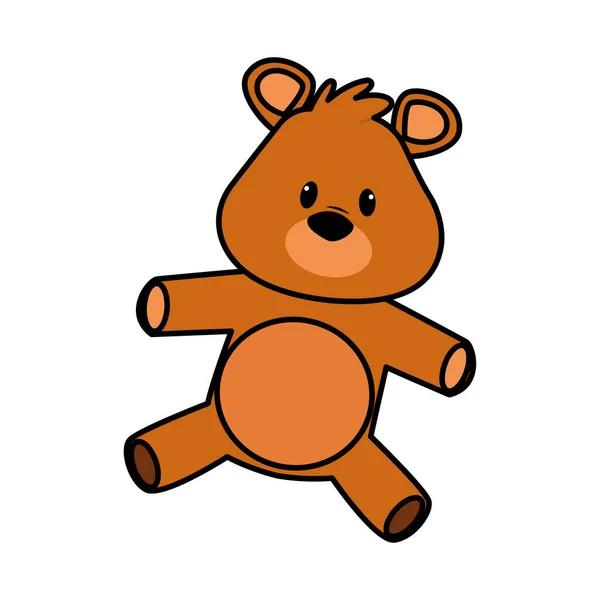 Bonito urso ursinho recheado ícone — Vetor de Stock