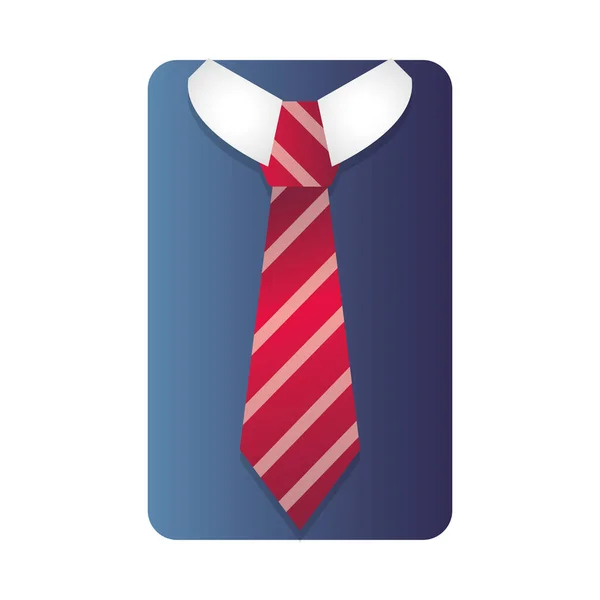 Κομψό πουκάμισο με γραβάτα απομονωμένο εικονίδιο — Διανυσματικό Αρχείο