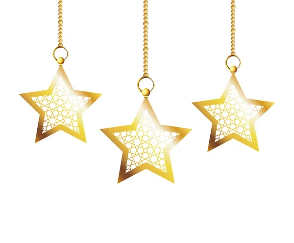 Goldene Sterne Ramadan Kareem Dekoration — Stockvektor