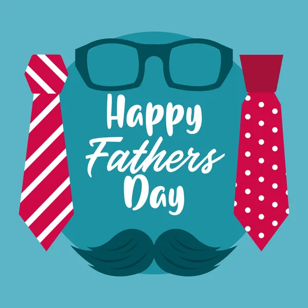Glada fäder dag kort med slipsar tillbehör — Stock vektor