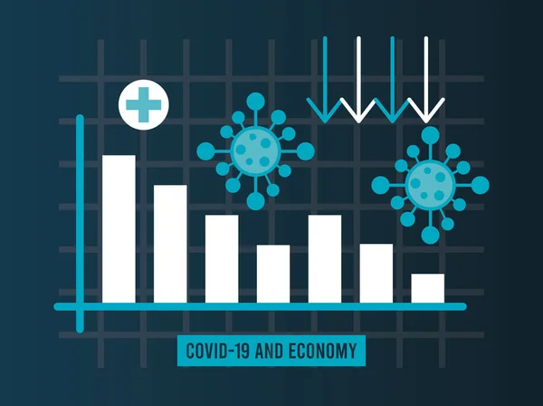 Ekonomisk recession infographic med statistik barer — Stock vektor