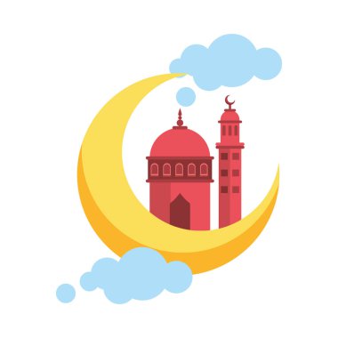 Ramazan Kareem ay hilalli cami tapınağı