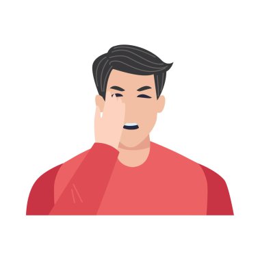 Covid19 semptomları olan hasta bir adam.