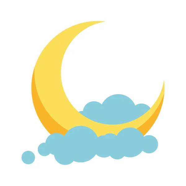 Moon crescent phase isolated icon — Stock Vector