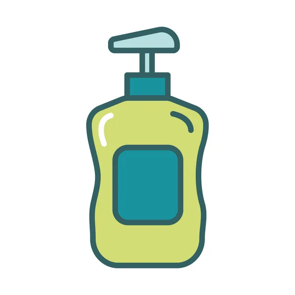Desinfektionsmittel Kunststoffflasche Produkt mit Druckspender Füllstil — Stockvektor