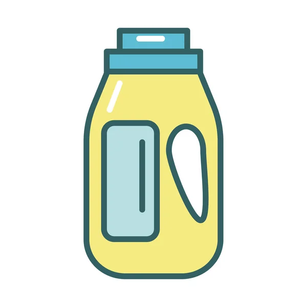 消毒剂塑料加仑瓶产品灌装风格 — 图库矢量图片