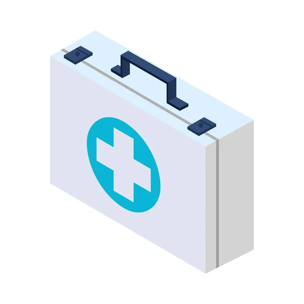Kit médico medicina ícone isolado — Vetor de Stock