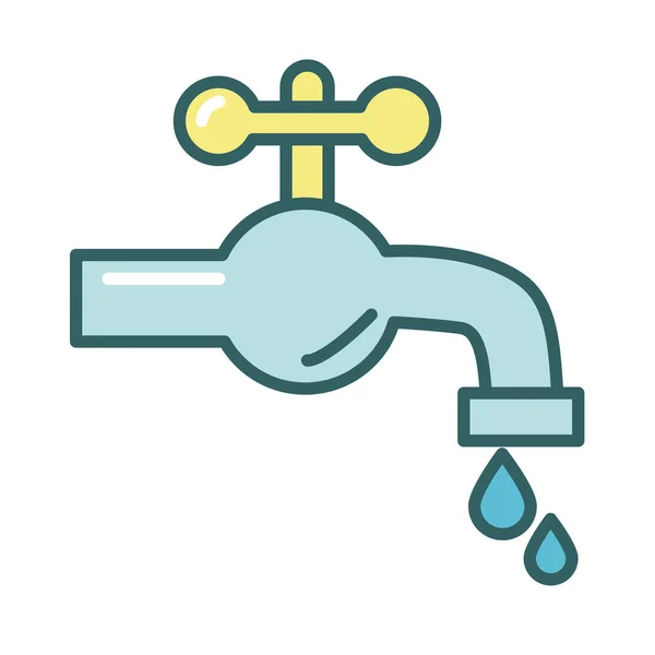 Water tap fill style icon — Stock Vector