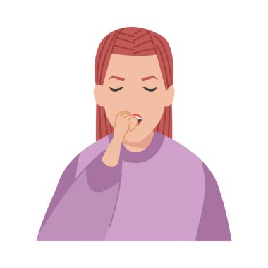 Kovid19 semptomları olan hasta bir kadın.