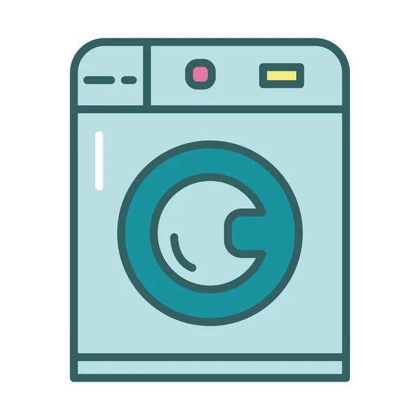 Máquina de lavar roupa ícone estilo de preenchimento —  Vetores de Stock