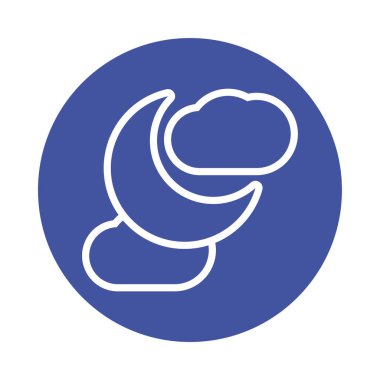 Bulut izole edilmiş biçim simgesiyle ay gecesi