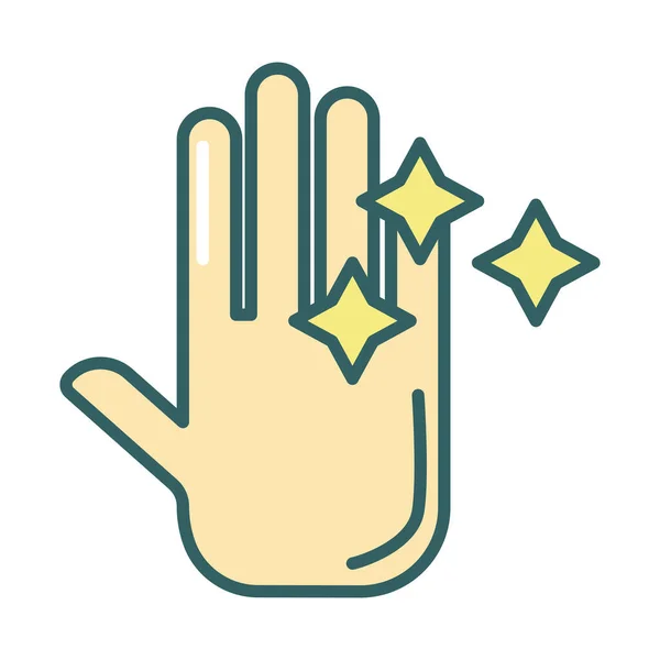 Mano limpia relleno estilo icono — Vector de stock