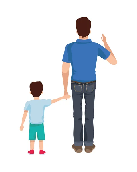 stock vector dear father with son avatars characters